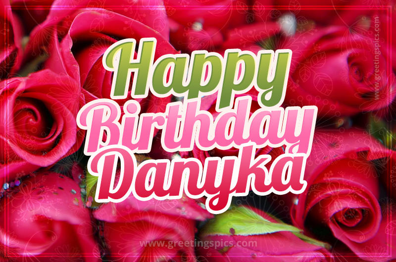 Happy Birthday Danyka beautiful Image with red roses