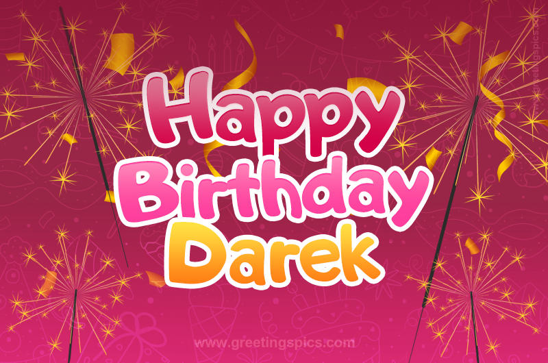 Happy Birthday Darek Image with sparklers