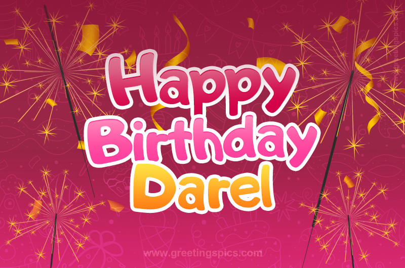 Happy Birthday Darel Image with sparklers