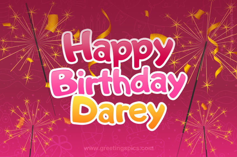 Happy Birthday Darey Image with sparklers