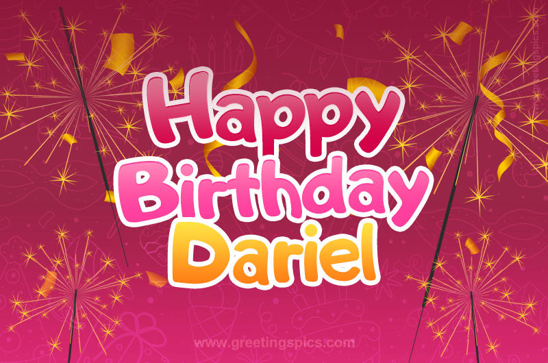 Happy Birthday Dariel Image with sparklers