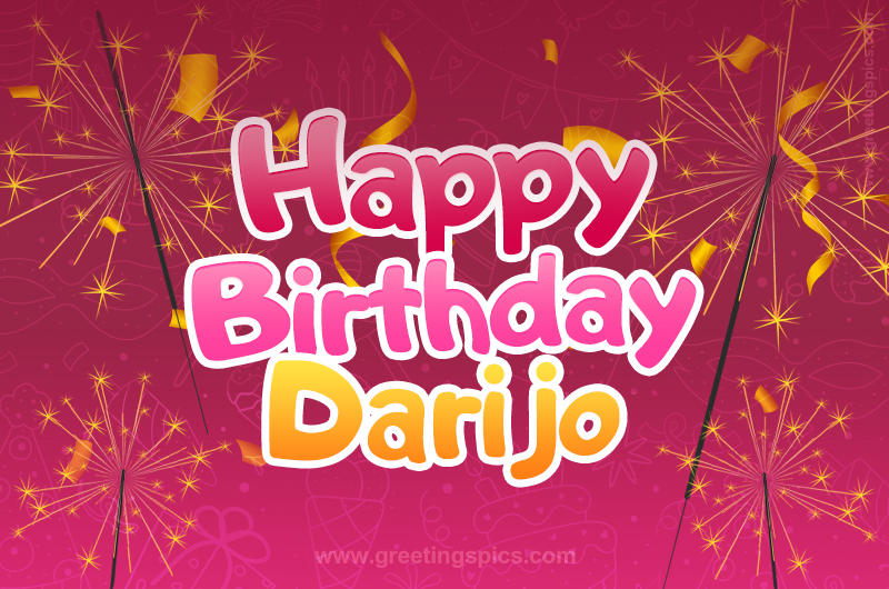 Happy Birthday Darijo Image with sparklers