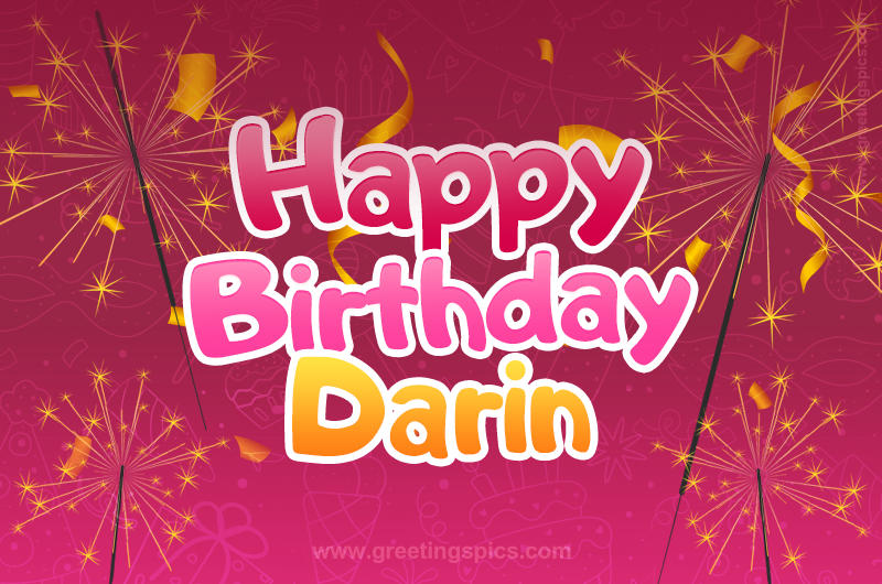 Happy Birthday Darin Image with sparklers