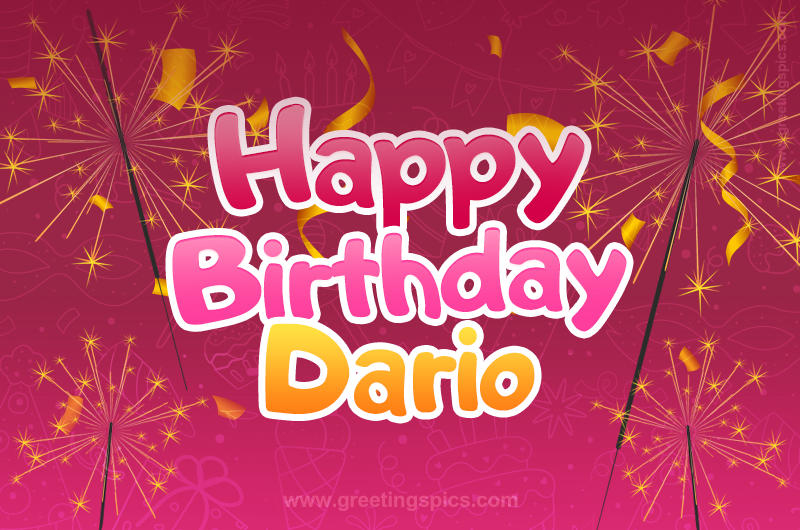 Happy Birthday Dario Image with sparklers