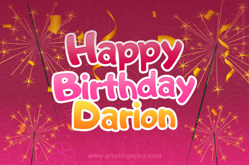 Happy Birthday Darion Image with sparklers