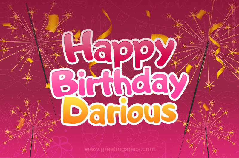 Happy Birthday Darious Image with sparklers