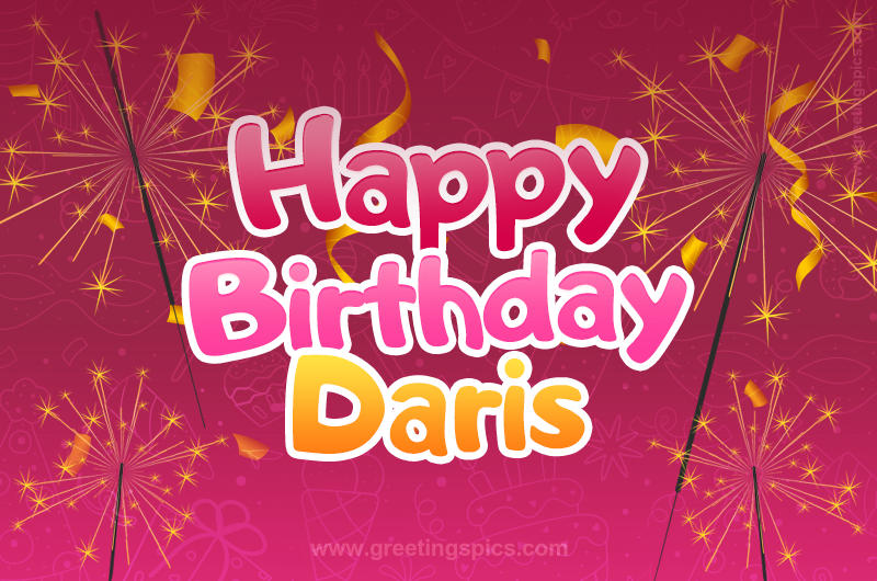 Happy Birthday Daris Image with sparklers