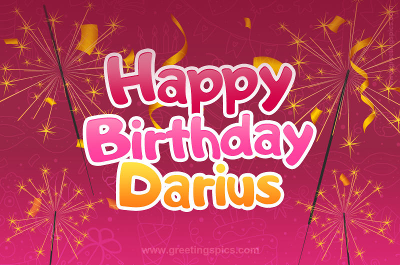 Happy Birthday Darius Image with sparklers