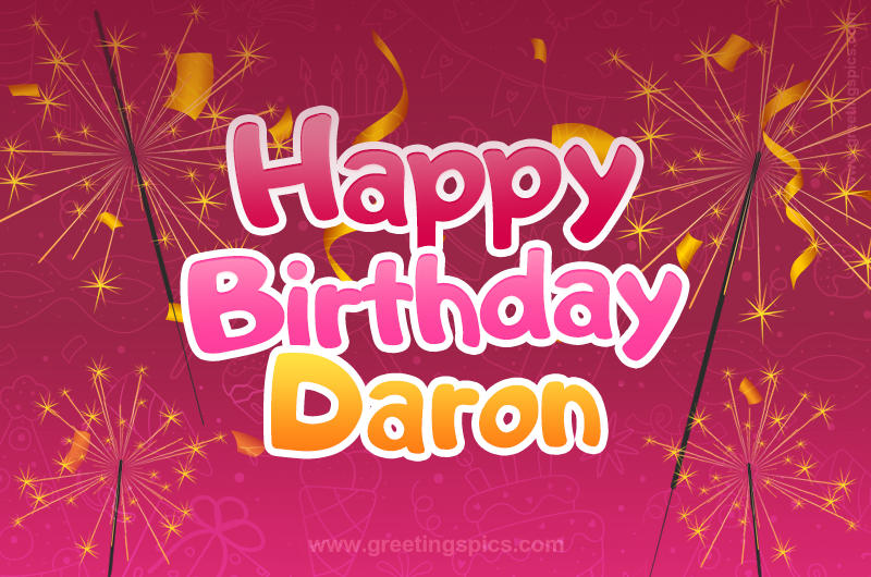 Happy Birthday Daron Image with sparklers