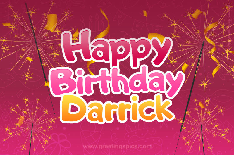 Happy Birthday Darrick Image with sparklers