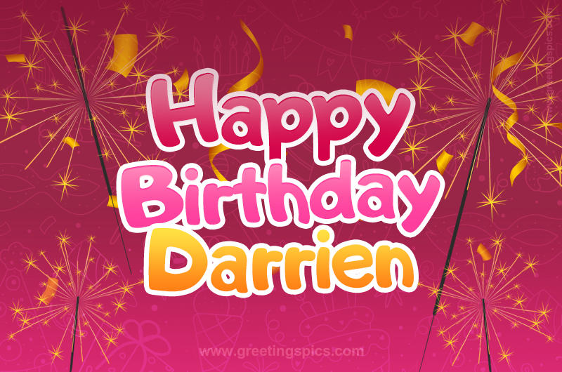 Happy Birthday Darrien Image with sparklers