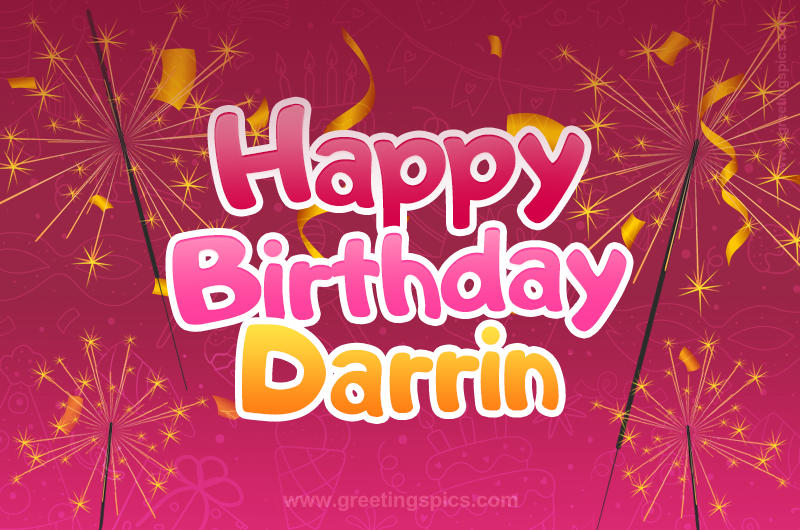 Happy Birthday Darrin Image with sparklers