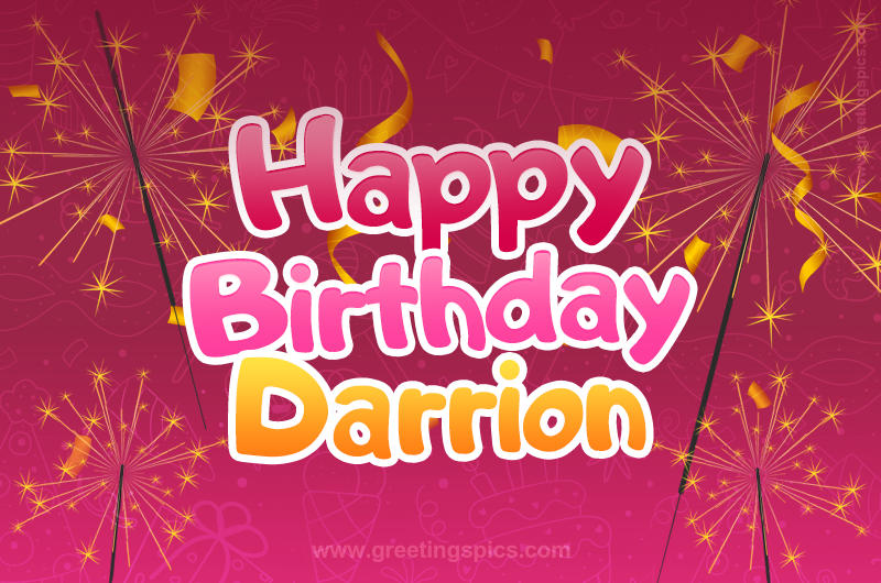 Happy Birthday Darrion Image with sparklers