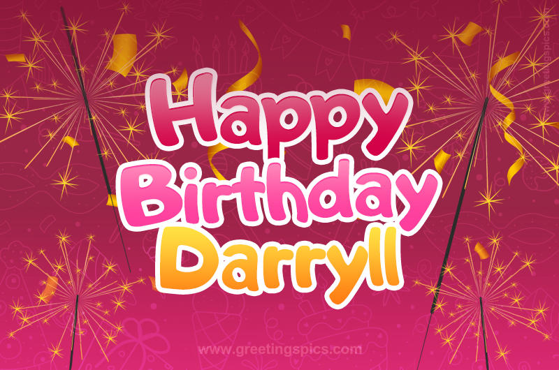 Happy Birthday Darryll Image with sparklers