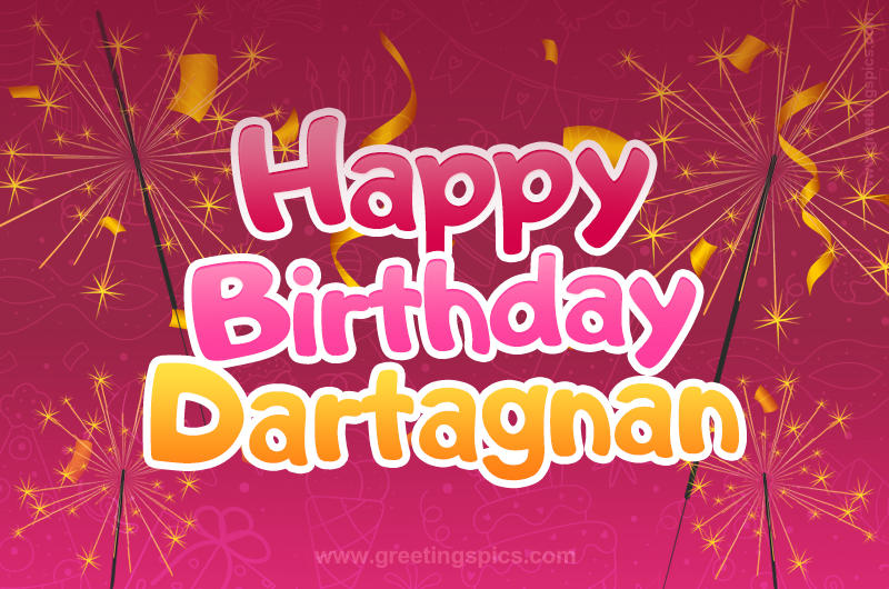 Happy Birthday Dartagnan Image with sparklers