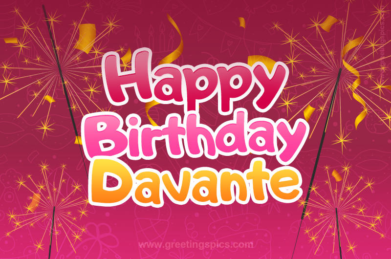 Happy Birthday Davante Image with sparklers