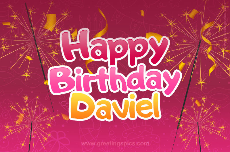 Happy Birthday Daviel Image with sparklers