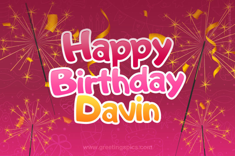 Happy Birthday Davin Image with sparklers