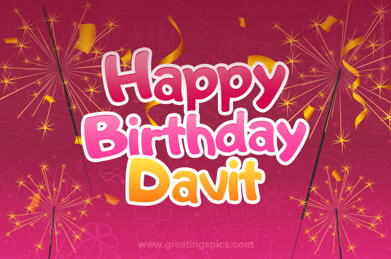 Happy Birthday Davit Image with sparklers