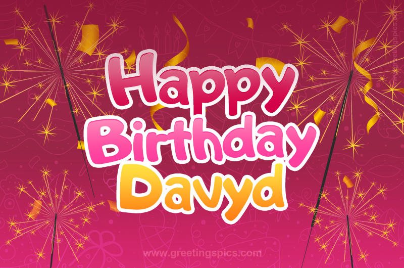 Happy Birthday Davyd Image with sparklers