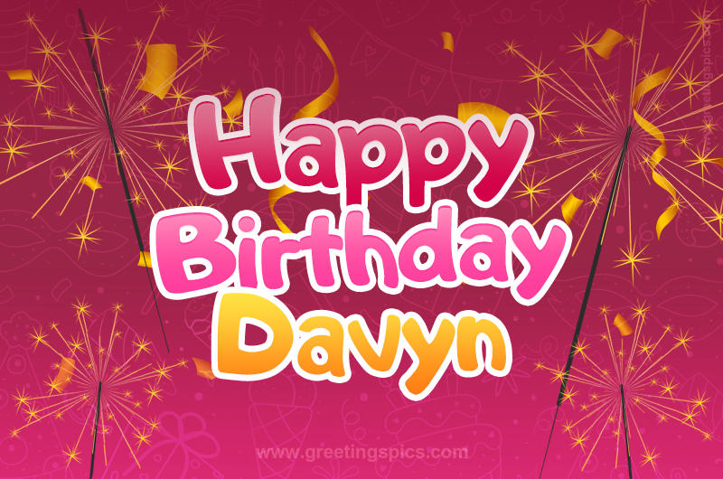 Happy Birthday Davyn Image with sparklers