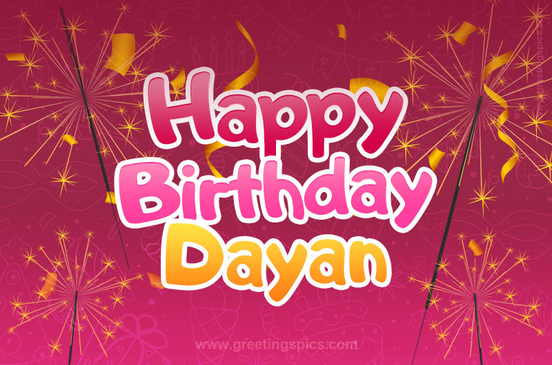 Happy Birthday Dayan Image with sparklers