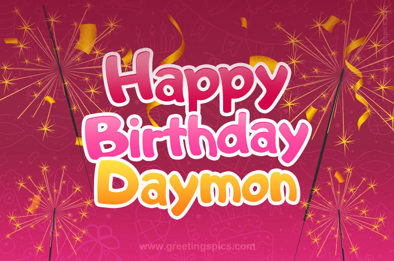 Happy Birthday Daymon Image with sparklers