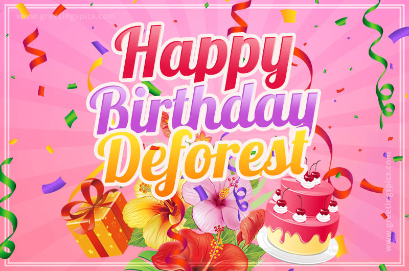 Beautiful Birthday Card for Deforest with pink background