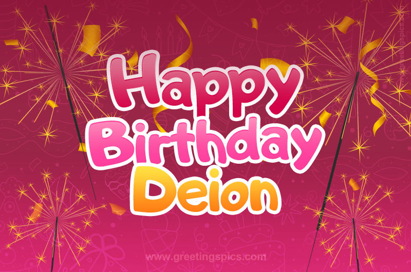 Happy Birthday Deion Image with sparklers