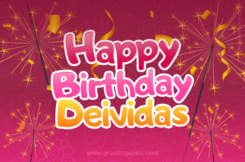 Happy Birthday Deividas Image with sparklers