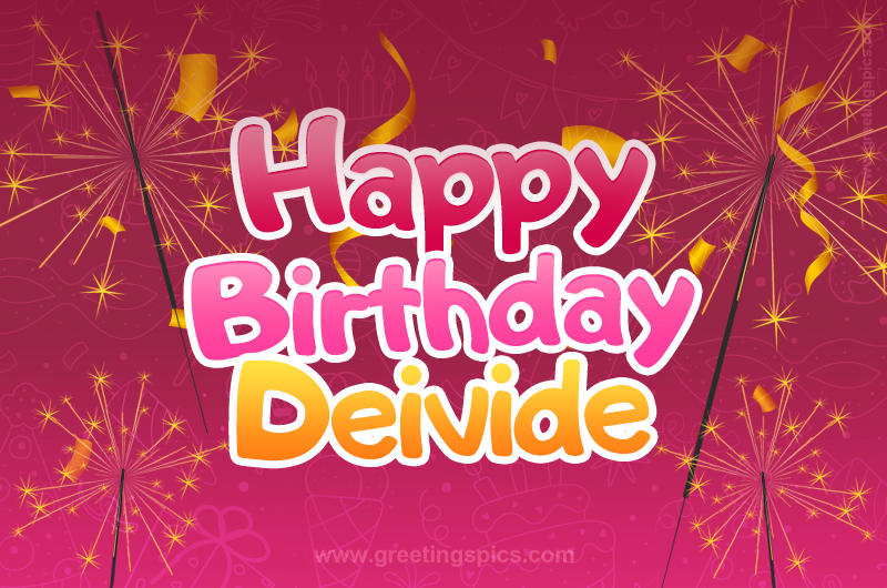 Happy Birthday Deivide Image with sparklers