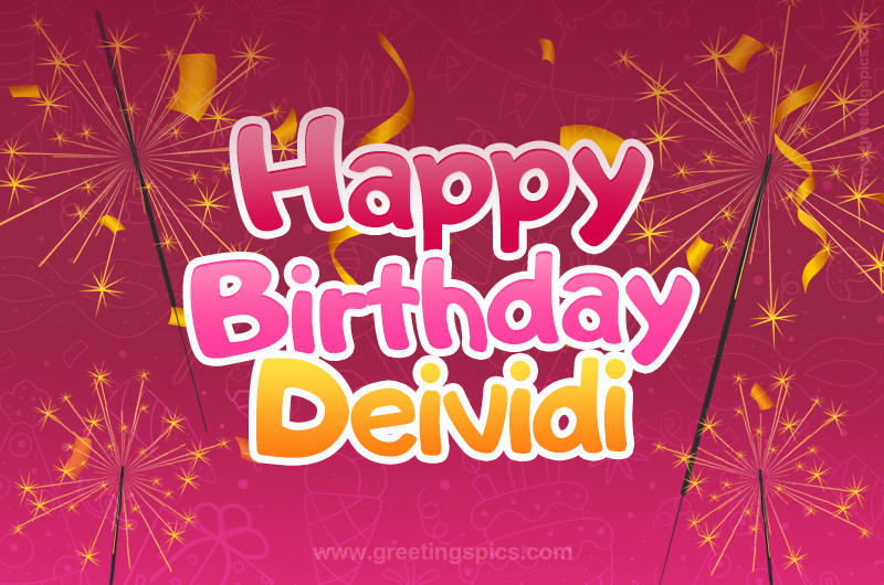 Happy Birthday Deividi Image with sparklers