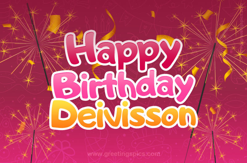 Happy Birthday Deivisson Image with sparklers