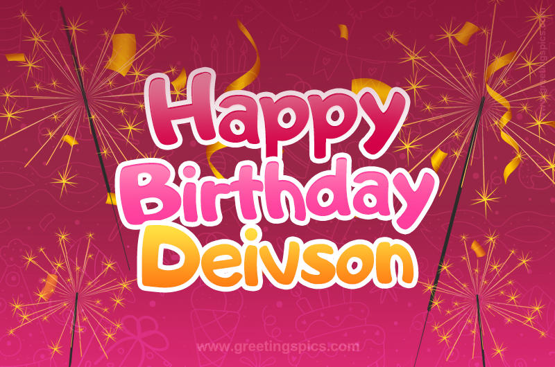 Happy Birthday Deivson Image with sparklers