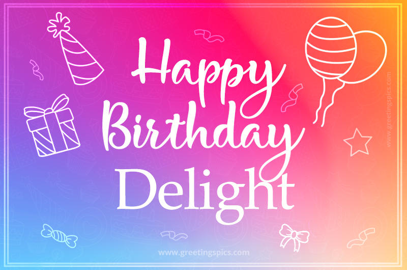 Colorful Happy Birthday Card For Delight