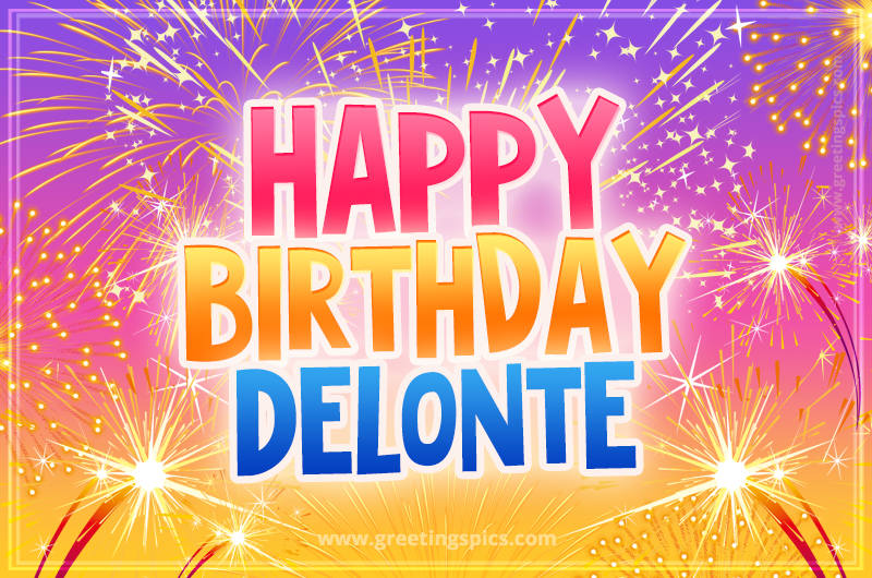 Happy Birthday Delonte Picture with fireworks