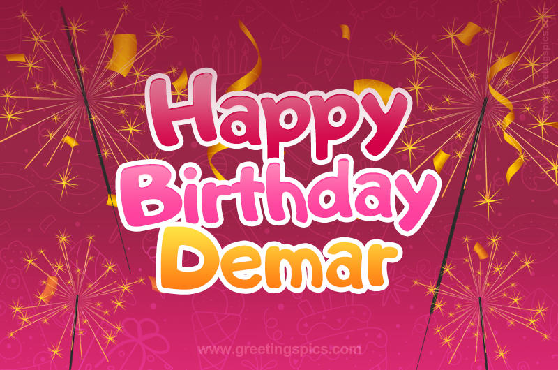 Happy Birthday Demar Image with sparklers