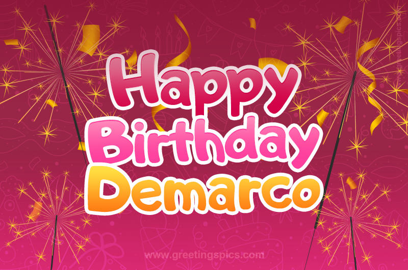 Happy Birthday Demarco Image with sparklers