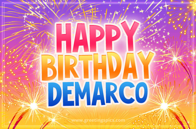 Happy Birthday Demarco Picture with fireworks