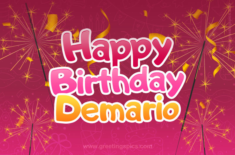 Happy Birthday Demario Image with sparklers