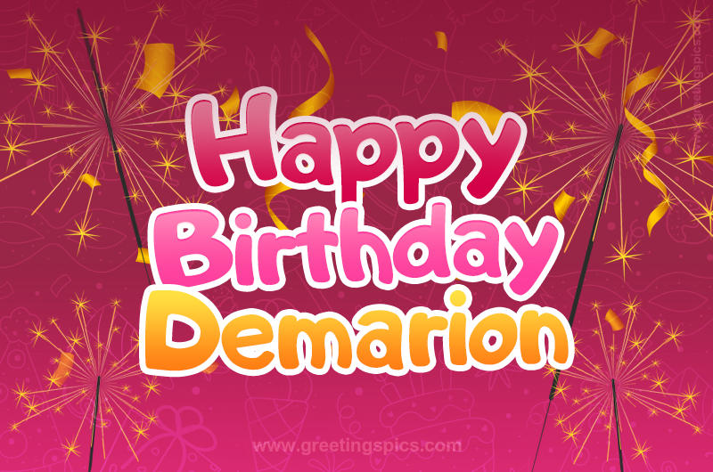 Happy Birthday Demarion Image with sparklers