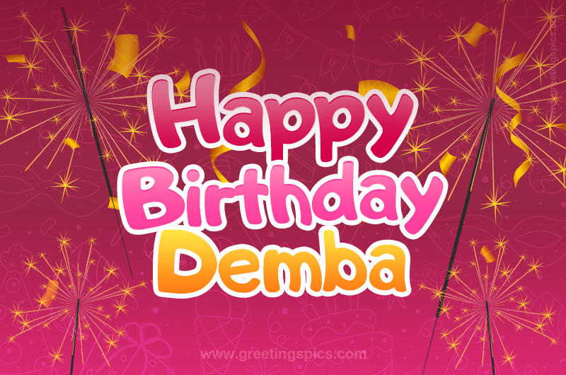 Happy Birthday Demba Image with sparklers