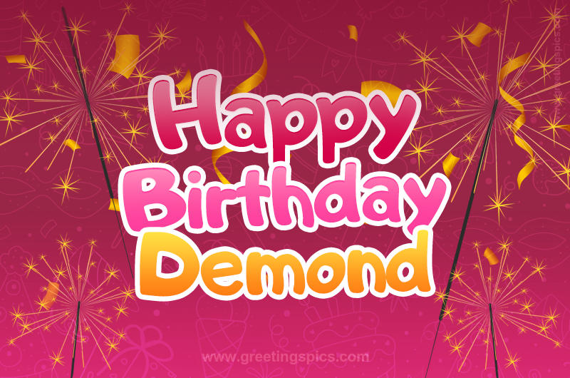 Happy Birthday Demond Image with sparklers