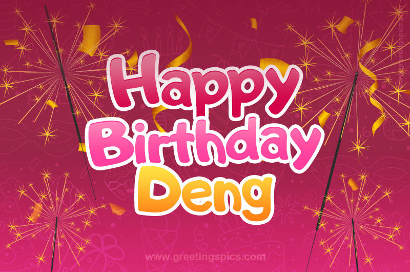 Happy Birthday Deng Image with sparklers