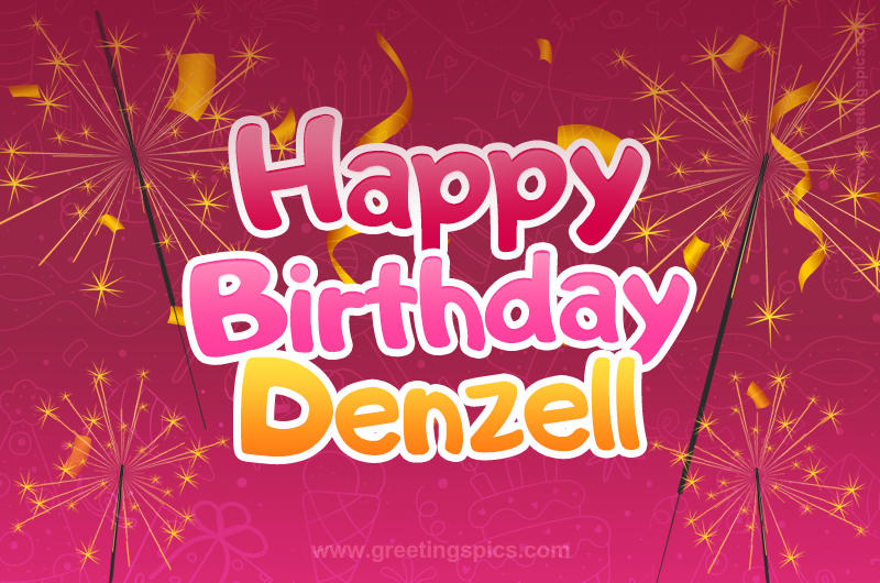 Happy Birthday Denzell Image with sparklers