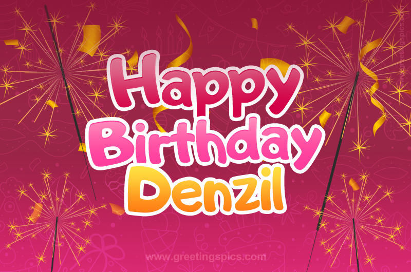 Happy Birthday Denzil Image with sparklers