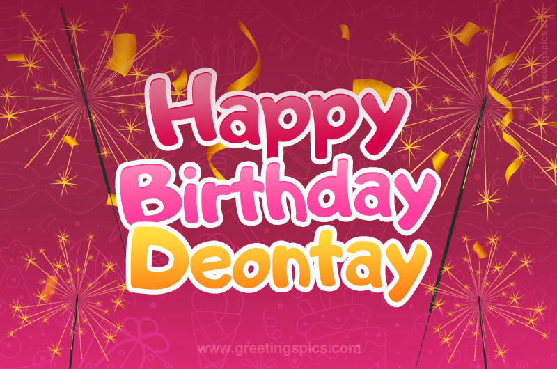 Happy Birthday Deontay Image with sparklers