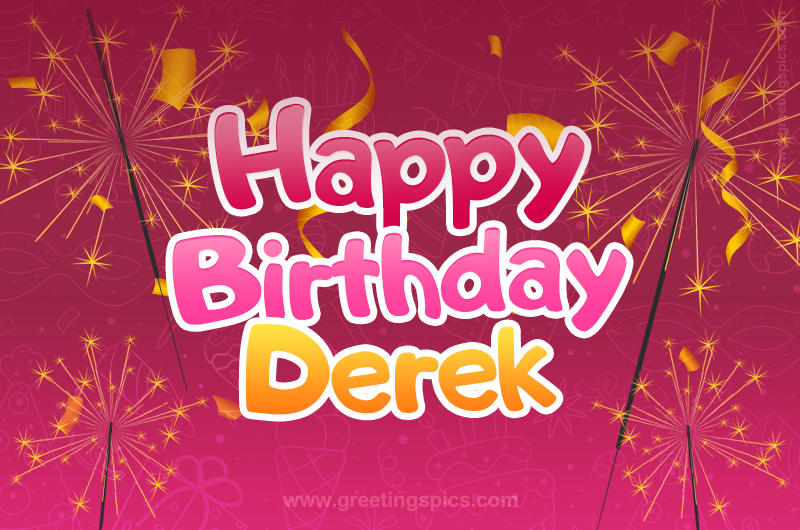 Happy Birthday Derek Image with sparklers