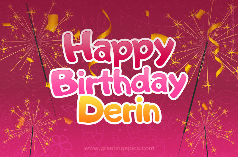 Happy Birthday Derin Image with sparklers