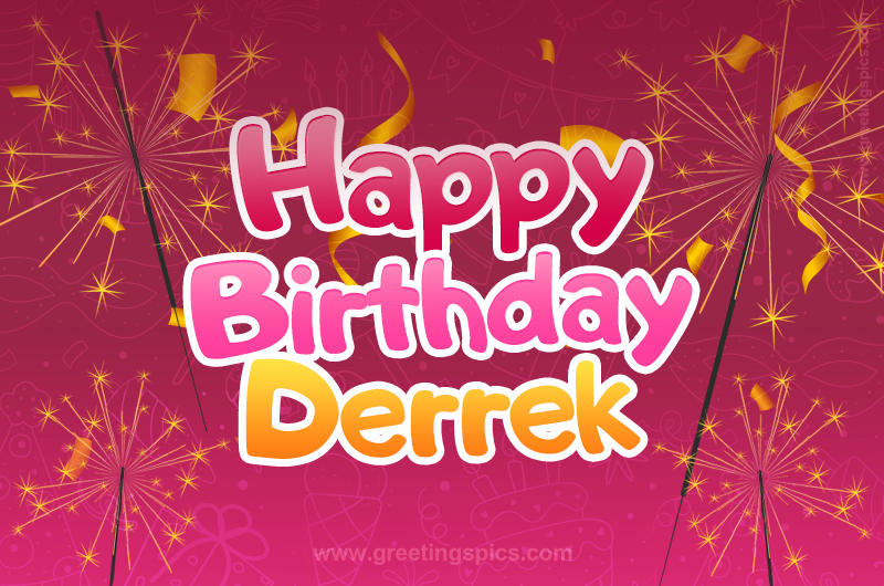 Happy Birthday Derrek Image with sparklers